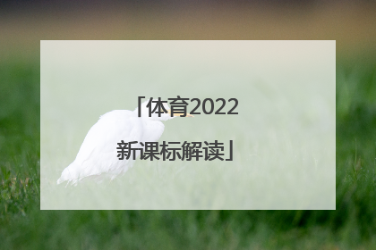 「体育2022新课标解读」小学体育2022新课标解读